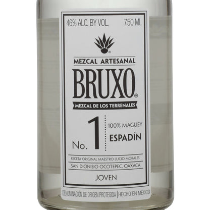 Bruxo Mezcal Artesanal Joven No. 1 Espadin 92 - 750ML - Front Label
