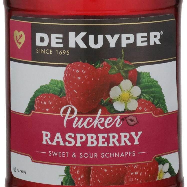 Dekuyper Sour Raspberry Schnapps Pucker 30 - 750ML - Front Label