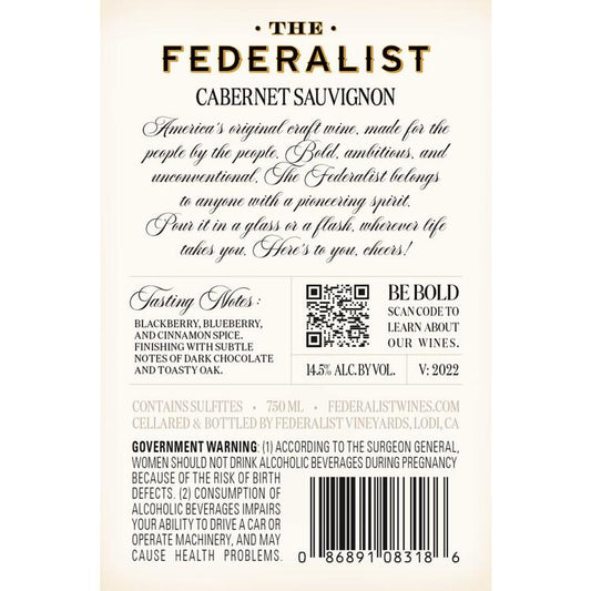 The Federalist Cabernet Sauvignon Lodi - 750ML - Back