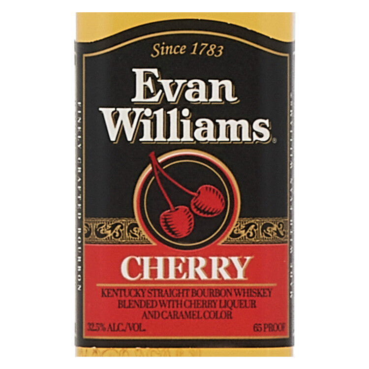 Evan Williams Cherry Whiskey Liqueur 65 - 50ML - Front Label