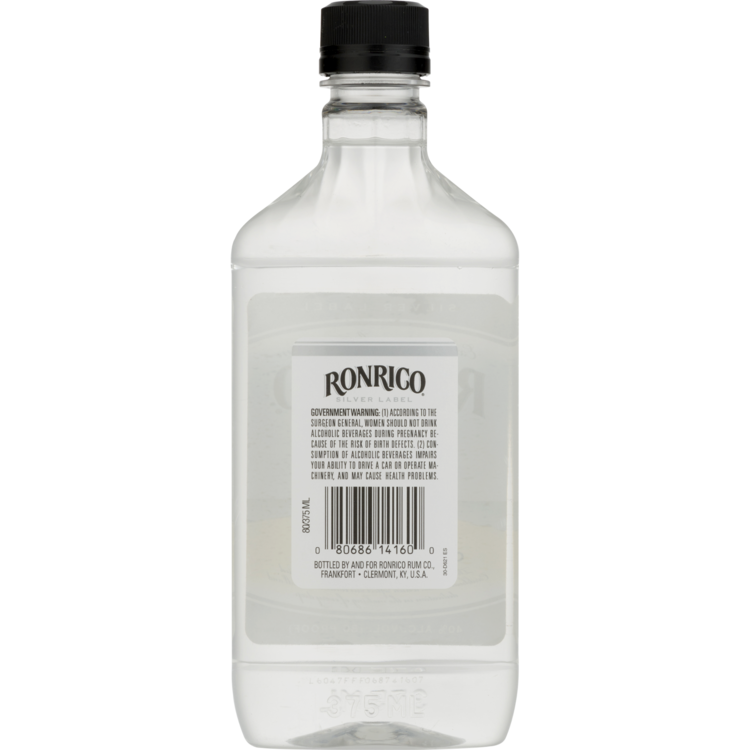 Ronrico Light Rum Silver Label 80 - 375ML - Back