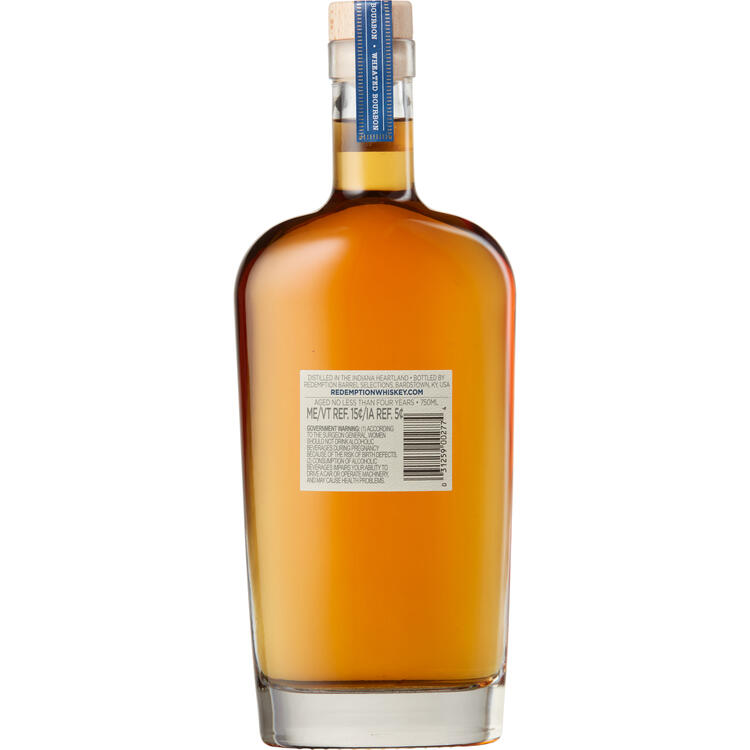 Redemption Straight Bourbon Wheated 96 - 750ML - Back