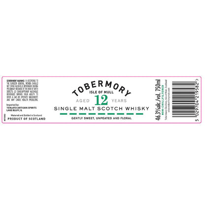 Tobermory Single Malt Scotch 12 Yr 92.6 - 750ML - Front Label