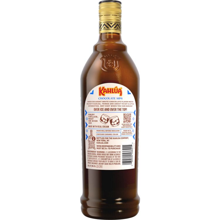 Kahlua Coffee Liqueur Chocolate Sips White 32 - 750ML - Back
