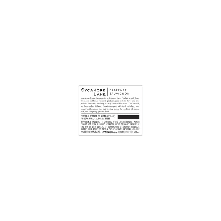 Sycamore Lane Cabernet Sauvignon California - 750ML - Back Label