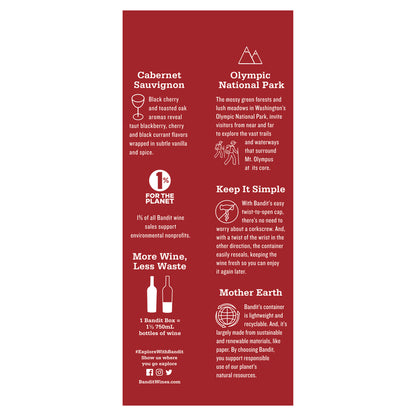Bandit Cabernet Sauvignon American - 1.0L - Back Label