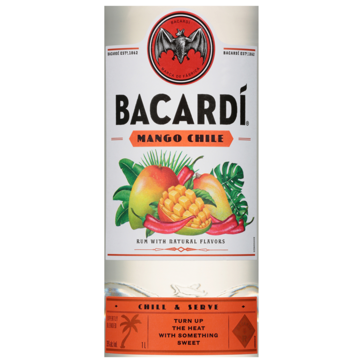 Bacardi Mango Chile Flavored Rum 70 - 1.0L - Front Label