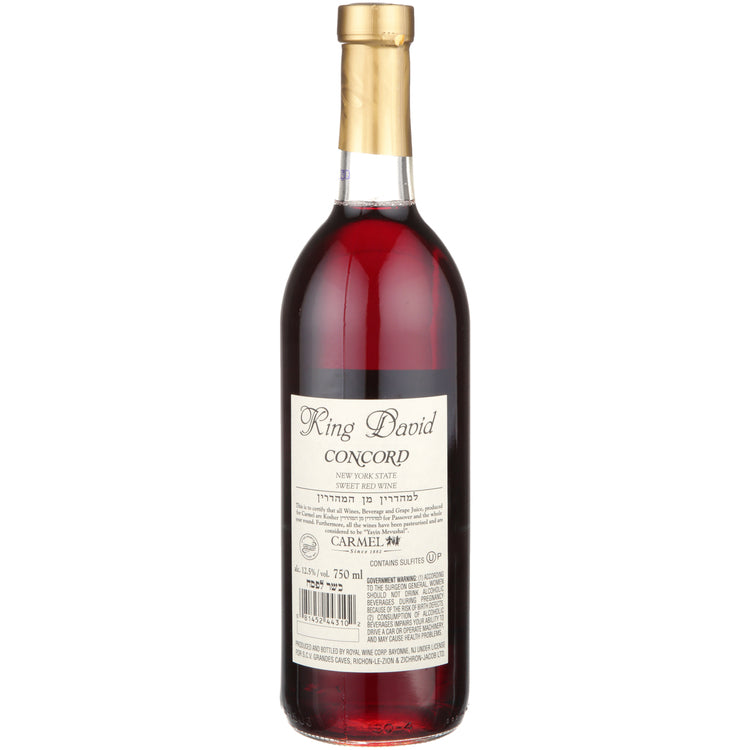 King David Concord New York - 750ML - Back