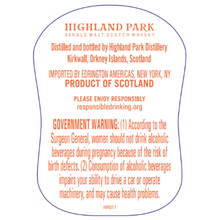 Highland Park Single Malt Scotch 54 Yr 93.8 - 700ML - Back Label