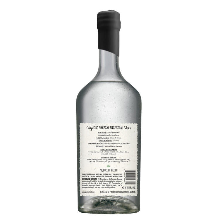 Codigo 1530 Mezcal Ancestral Joven 86.2 - 750ML - Back
