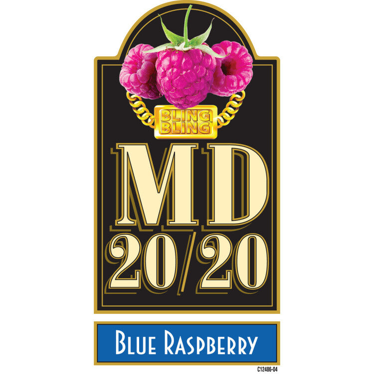 Md 20/20 Blue Raspberry Flavored Wine - 375ML - Front Label