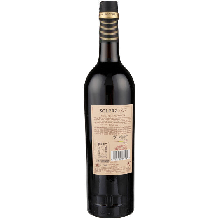Gonzalez Byass Sherry Solera 1847 Cream - 375ML - Back