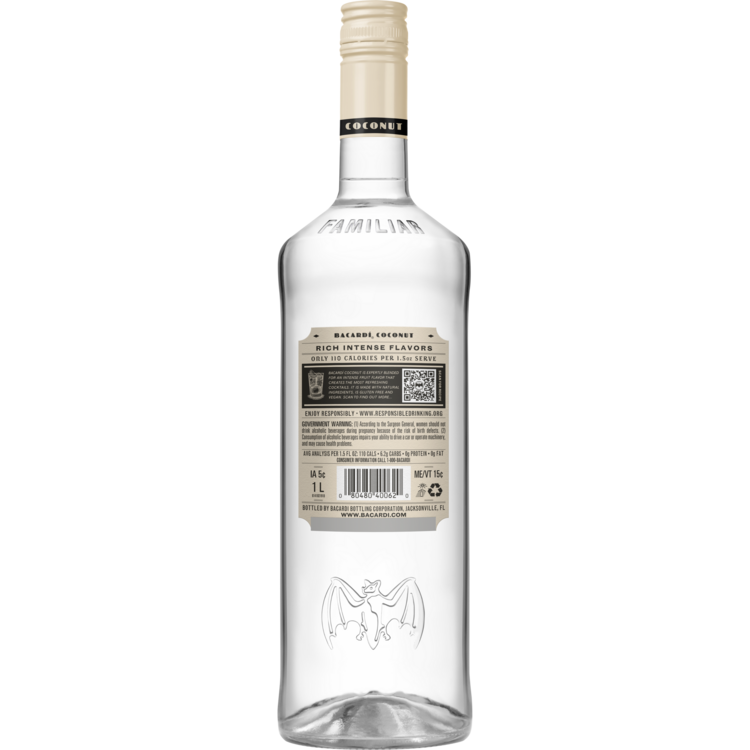 Bacardi Coconut Flavored Rum Bacardi Coco 70 - 1.0L - Back