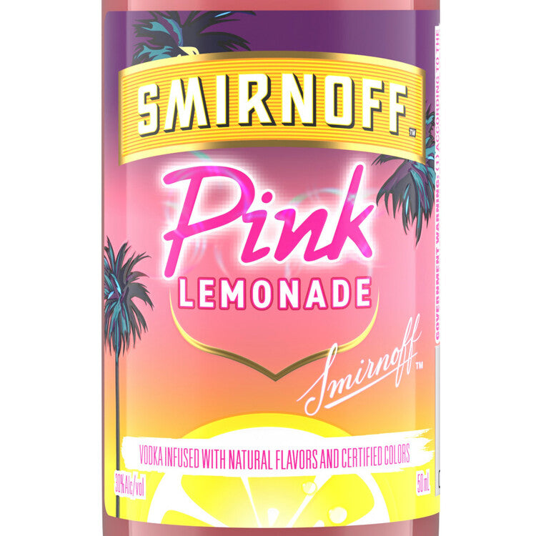 Smirnoff Pink Lemonade Flavored Vodka Limited Edition 60 - 50ML - Front Label