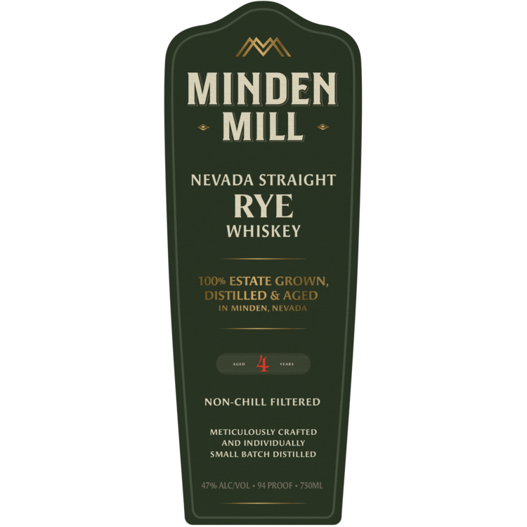 Minden Mill Straight Rye Whiskey 4 Yr 94 - 750ML - Front Label