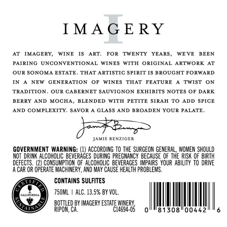 Imagery Cabernet Sauvignon California - 750ML - Back