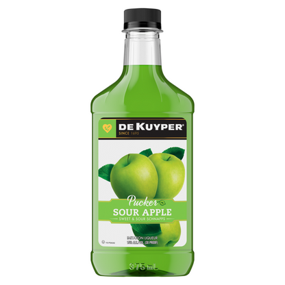 Dekuyper Sour Apple Schnapps Pucker 30 - 375ML - Front