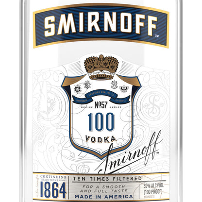 Smirnoff Vodka 100 - 375ML - Front Label