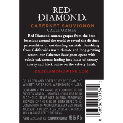 Red Diamond Cabernet Sauvignon California - 750ML - Back Label
