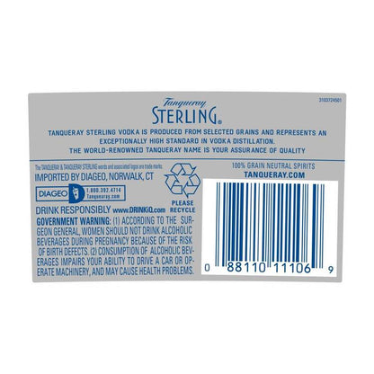 Tanqueray Vodka Sterling 80 - 1.0L - Back Label
