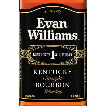 Evan Williams Straight Bourbon Black Label 86 - 1.75L - Front Label