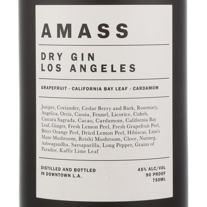 Amass Dry Gin Los Angeles 90 - 750ML - Front Label