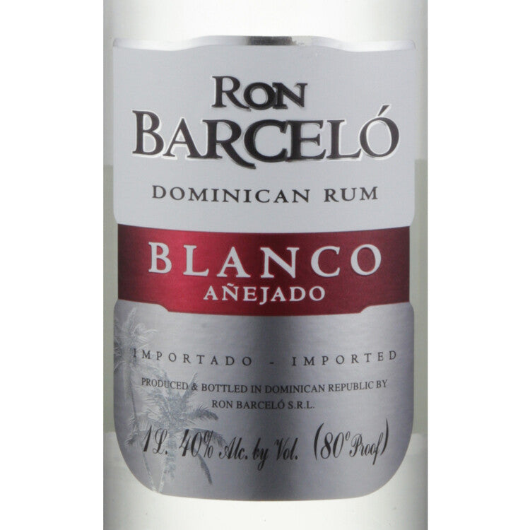 Ron Barcelo Light Rum Blanco Anejado 80 - 1.0L - Front Label