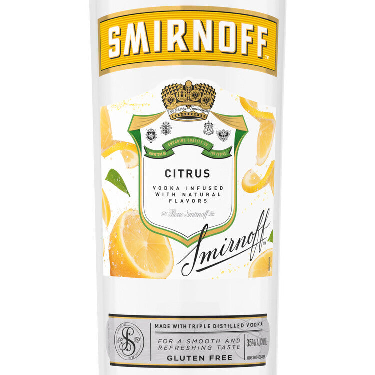 Smirnoff Vodka Citrus Flavored 60 - 1.0L - Front Label