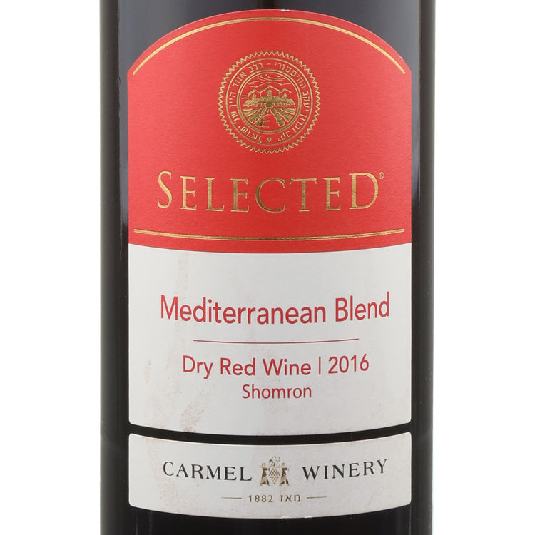 Carmel Winery Red Wine Mediterranean Blend Selected Shomron - 750ML - Front Label