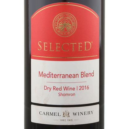 Carmel Winery Red Wine Mediterranean Blend Selected Shomron - 750ML - Front Label