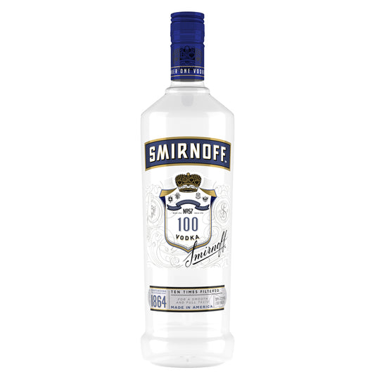 Smirnoff Vodka 100 - 1.0L - Front