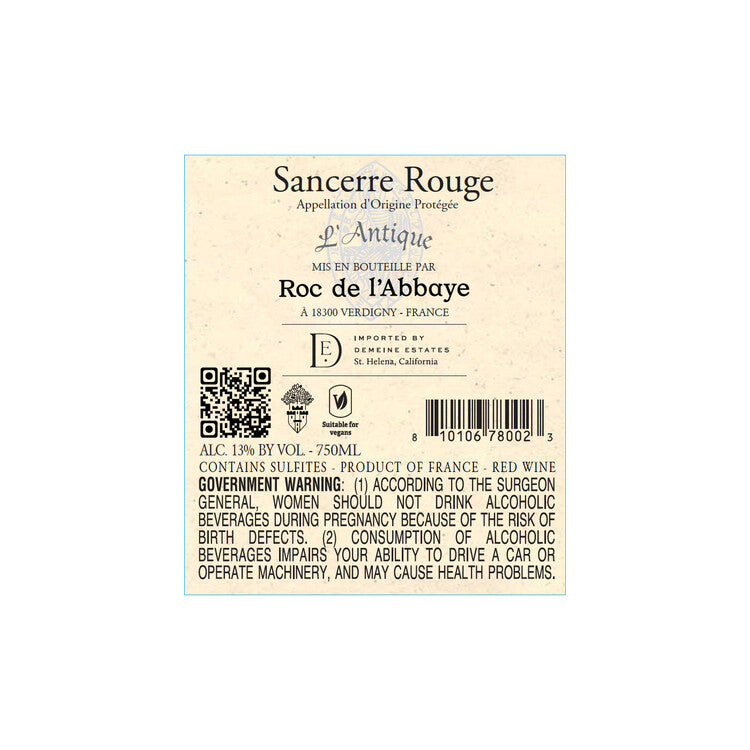 Roc De L'Abbaye Sancerre Rouge L'Antique 2020 - 750ML