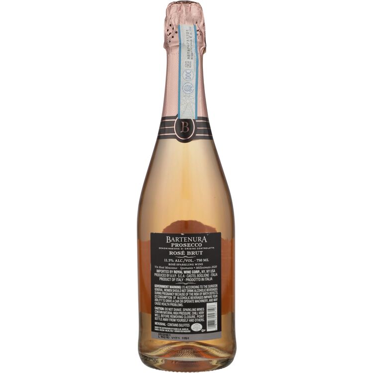 Bartenura Prosecco Brut Rose - 750ML - Back