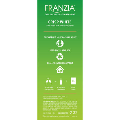 Franzia Crisp White International - 3.0L - Back