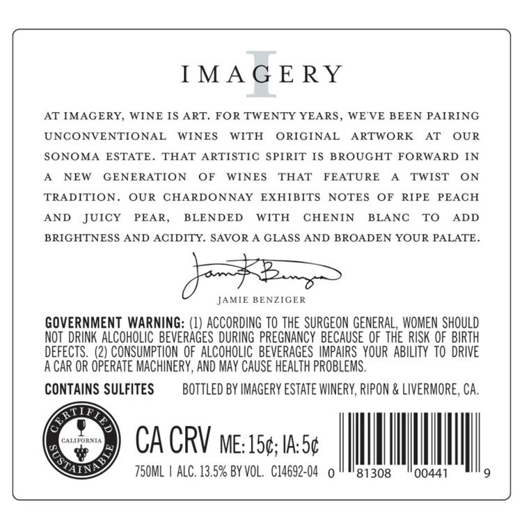 Imagery Chardonnay California - 750ML - Back