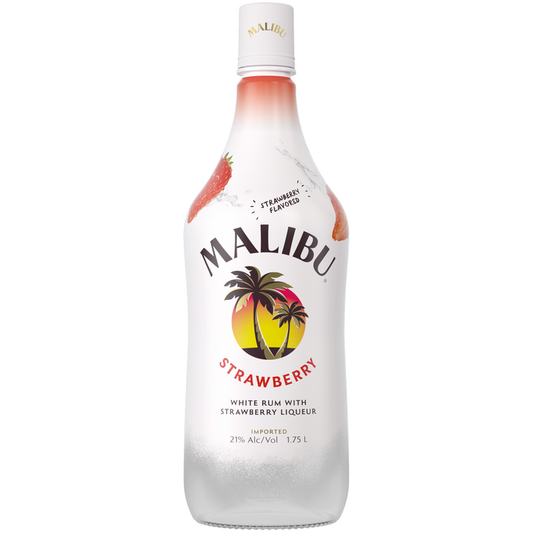 Malibu Strawberry Flavored Rum 42 - 1.75L - Front