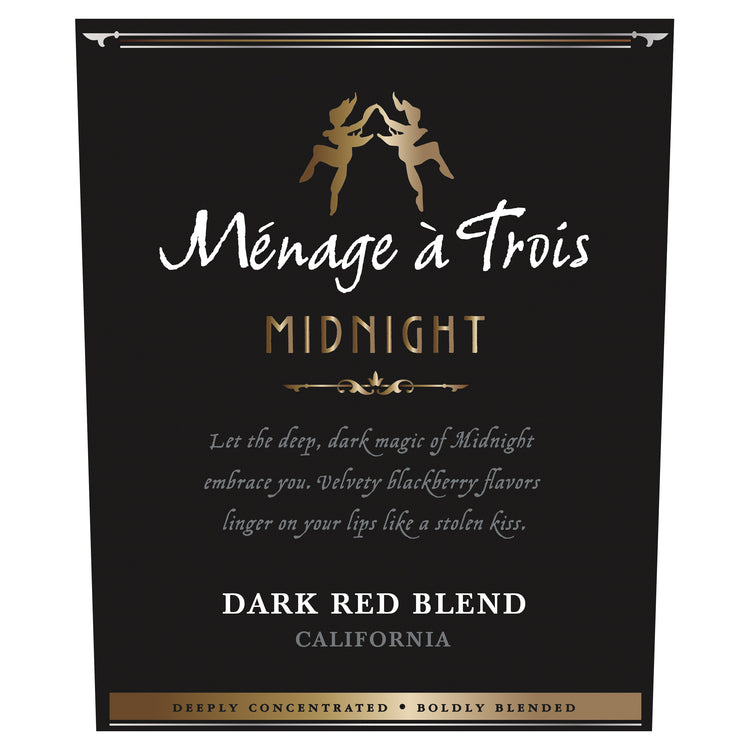 Menage A Trois Dark Red Blend Midnight California - 750ML - Front Label