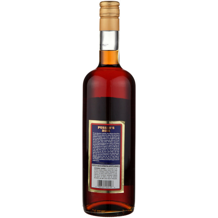 Pusser's Aged Rum British Navy 84 - 1.0L - Back