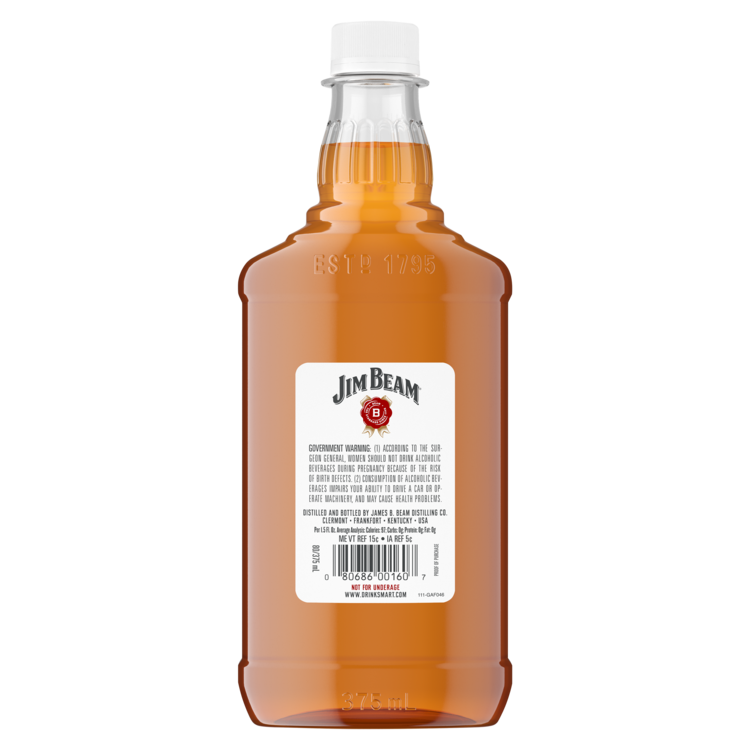 Jim Beam Straight Bourbon White Label 4 Yr 80 - 375ML - Back