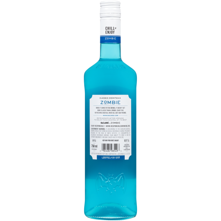 Bacardi Zombie Classic Cocktails 25 - 750ML - Back
