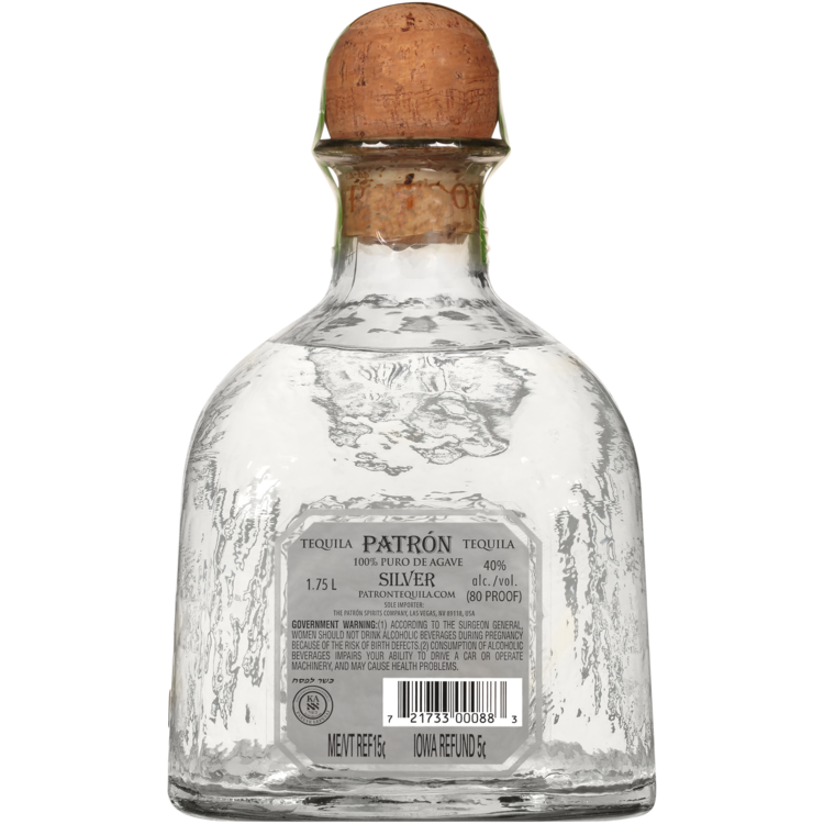 Patron Tequila Patron Silver 80 - 1.75L - Back