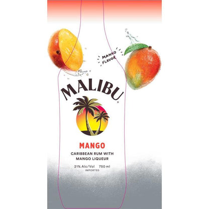 Malibu Mango Flavored Rum 42 - 750ML - Front Label