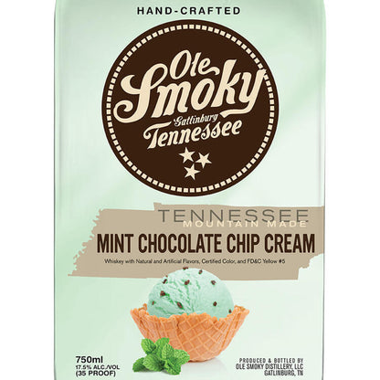 Ole Smoky Mint Chocolate Chip Cream Liqueur 35 - 750ML - Front Label