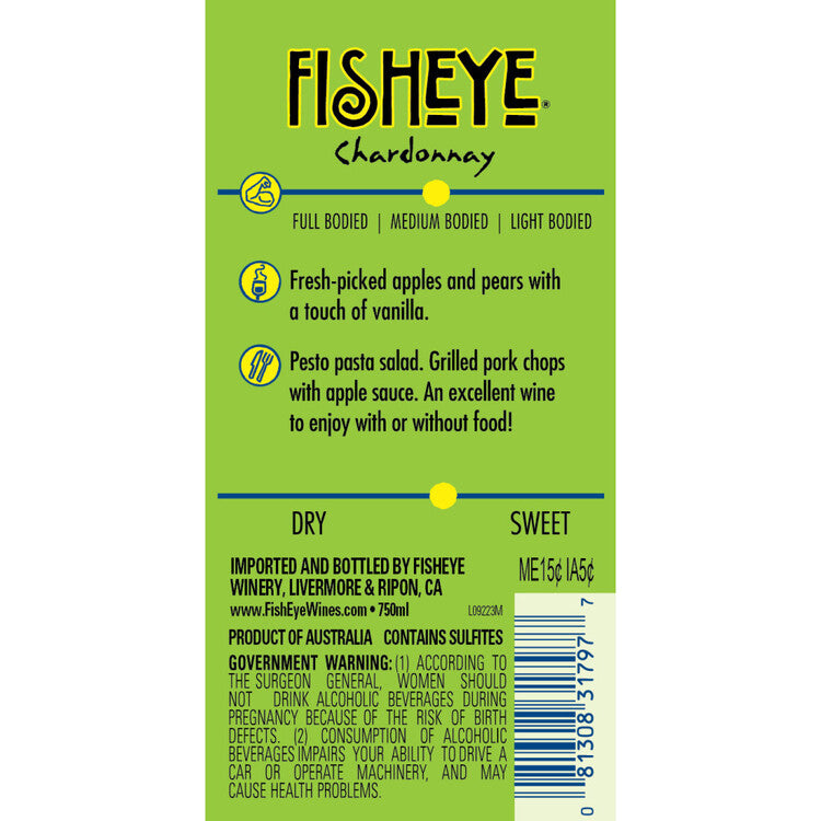 Fish Eye Chardonnay South Eastern Australia - 750ML - Back