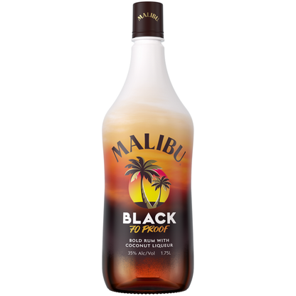 Malibu Coconut Flavored Rum Black 70 - 1.75L - Front