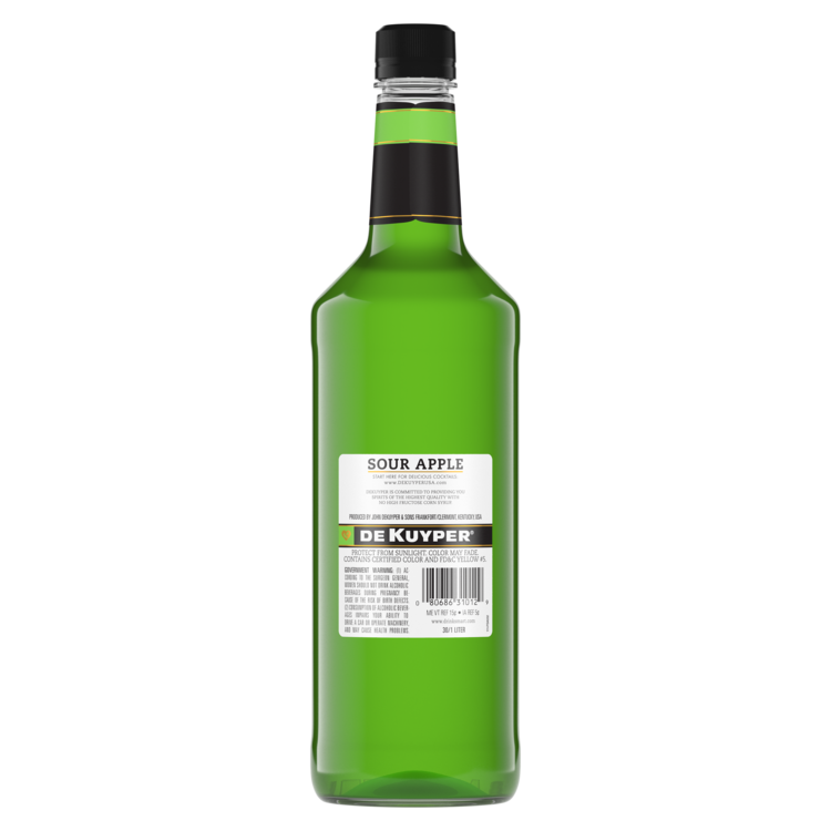 Dekuyper Sour Apple Schnapps Pucker 30 - 1.0L - Back