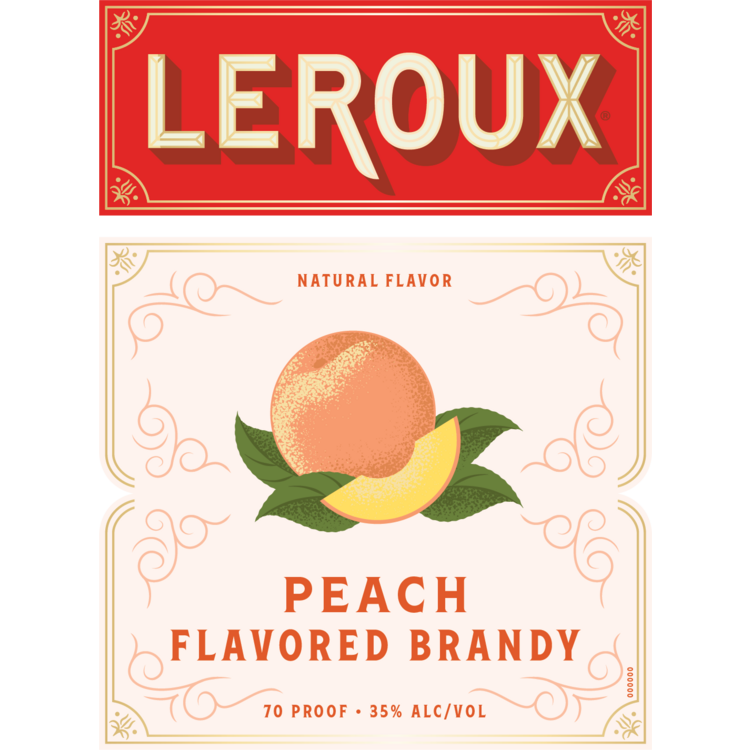 Leroux Peach Flavored Brandy 70 - 750ML - Front Label