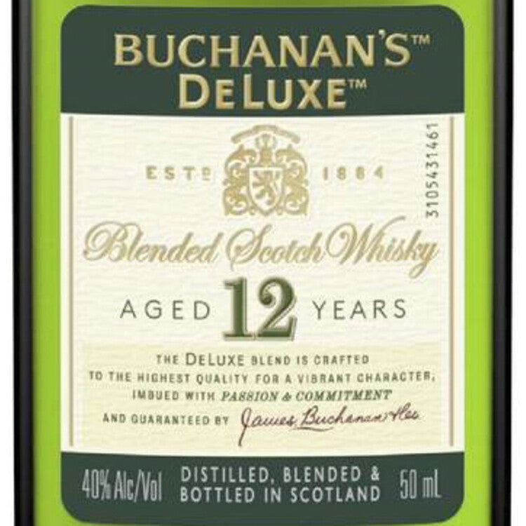 Buchanan's Blended Scotch Deluxe 12 Yr 80 - 50ML - Front Label