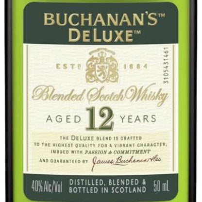 Buchanan's Blended Scotch Deluxe 12 Yr 80 - 50ML - Front Label