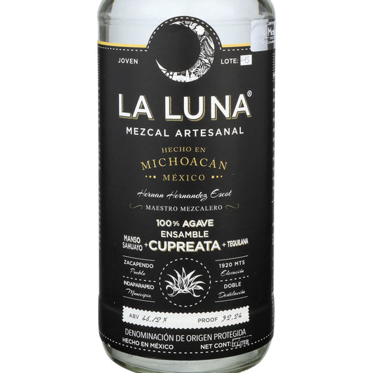 La Luna Mezcal Black Label 92.24 - 1.0L - Front Label